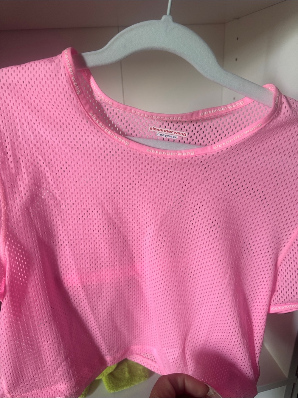 Alexander Wang Pink Mesh Crop Top